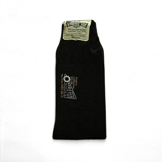 1950s Black Nylon Knit Stretch Socks