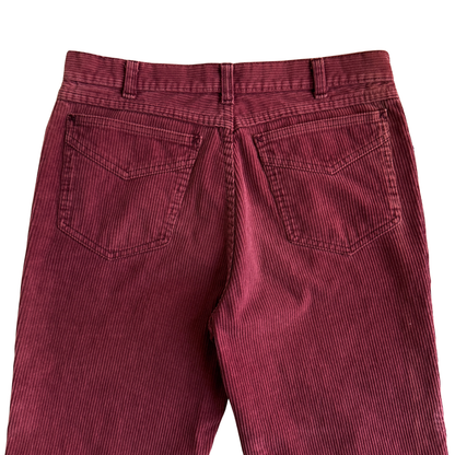 1980s Maroon Red Corduroy Pants (30)