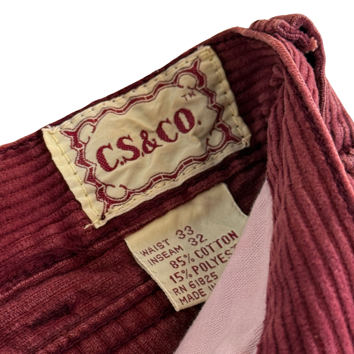 1980s Maroon Red Corduroy Pants (30)