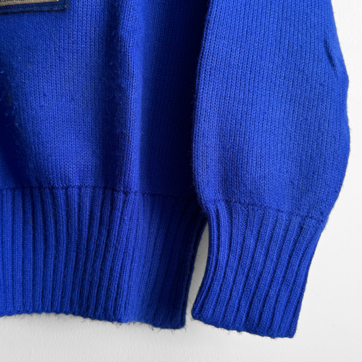 1960s Royal Blue V-Neck Letterman Sweater