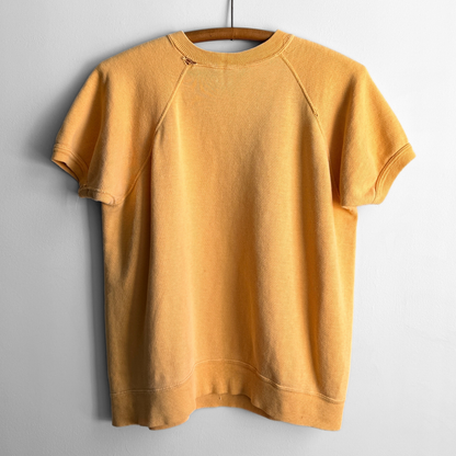 1960s Faded Yellow Short Sleeve Sweatshirt