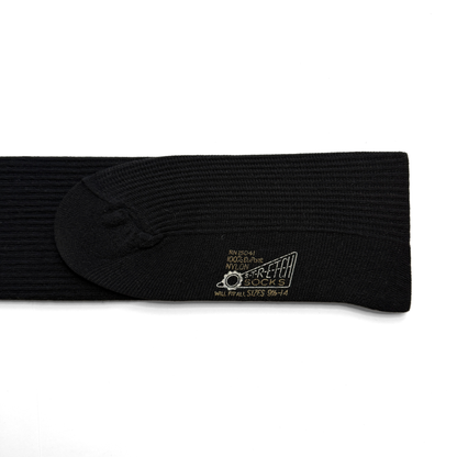 1950s Black Nylon Knit Stretch Socks