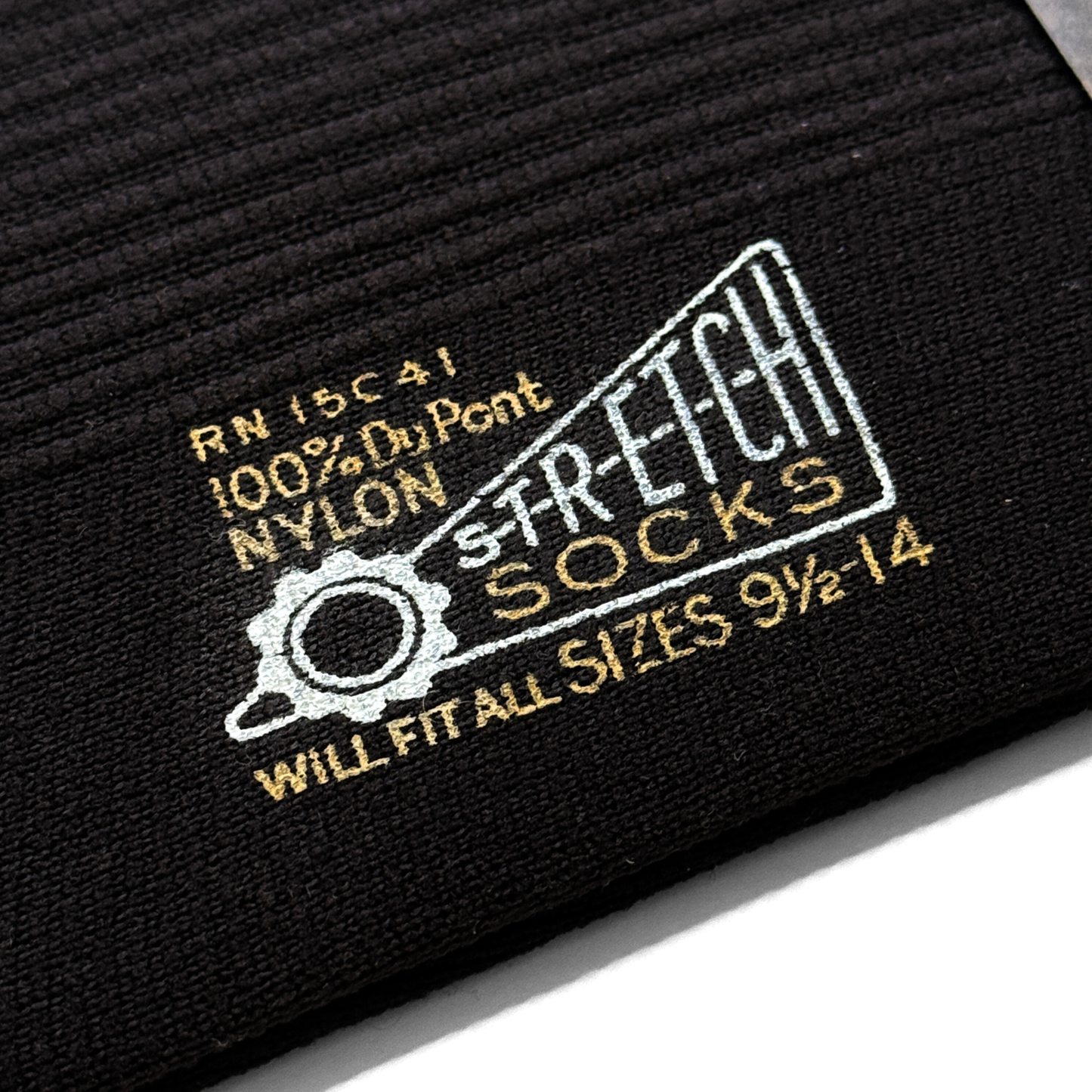 1950s Black Nylon Knit Stretch Socks