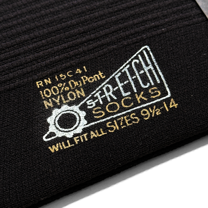 1950s Black Nylon Knit Stretch Socks