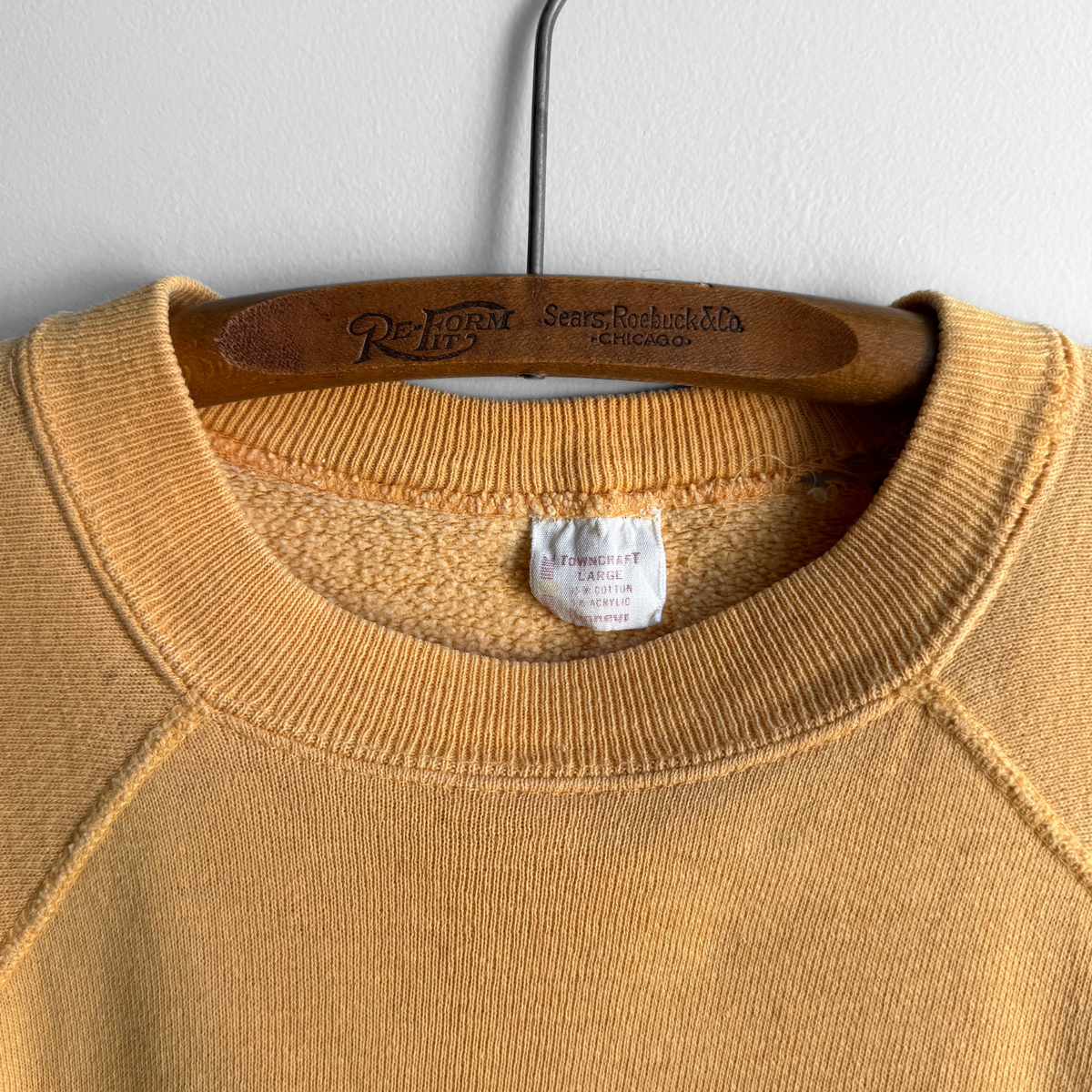1960s Faded Yellow Short Sleeve Sweatshirt
