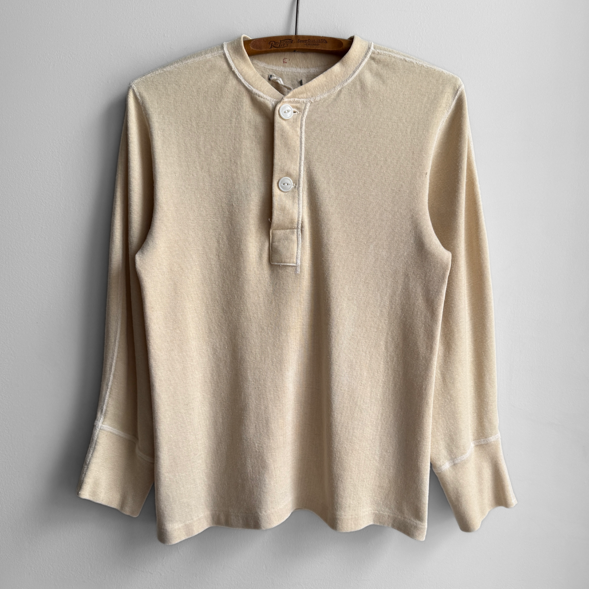 1950s U.S. Army Wool Henley Thermal Long Sleeve
