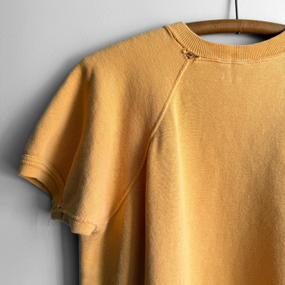 1960s Faded Yellow Short Sleeve Sweatshirt