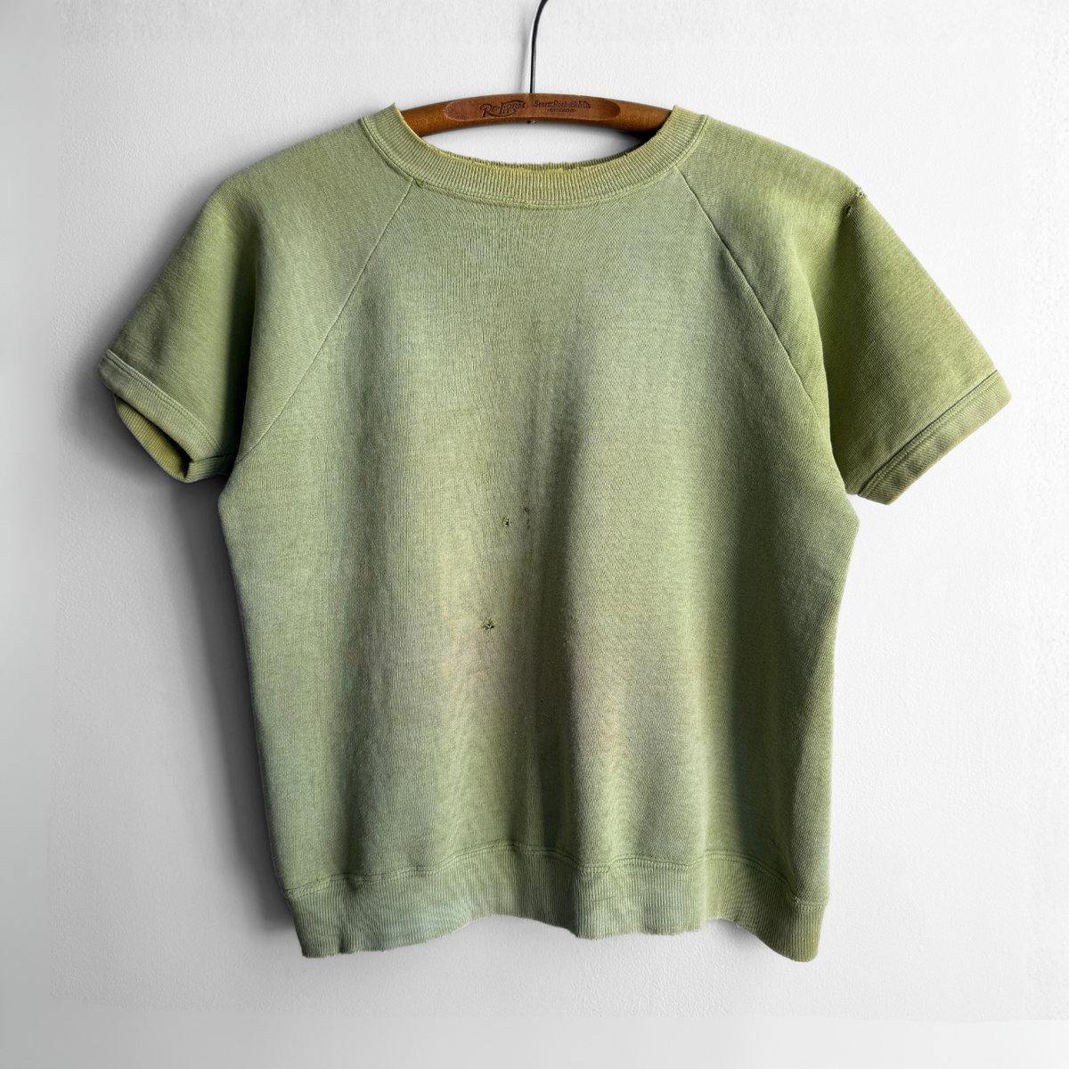1960s Faded Green Short Sleeve Sweatshirt
