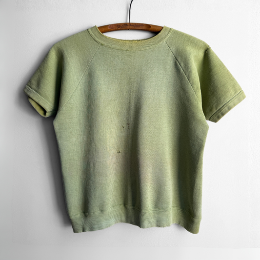 1960s Faded Green Short Sleeve Sweatshirt