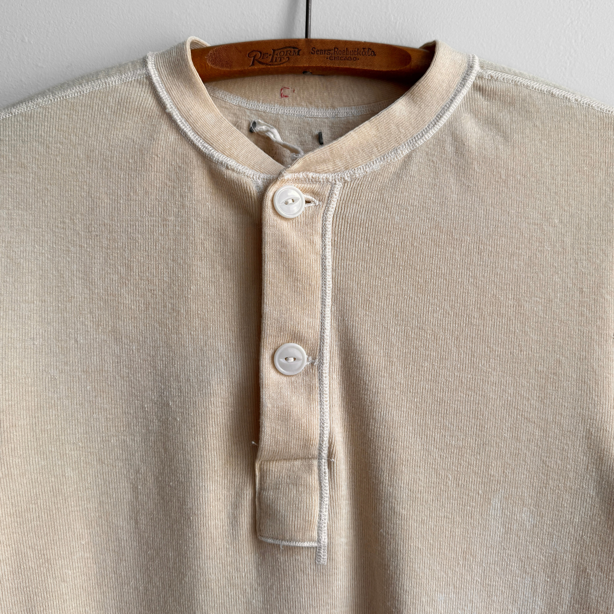 1950s U.S. Army Wool Henley Thermal Long Sleeve