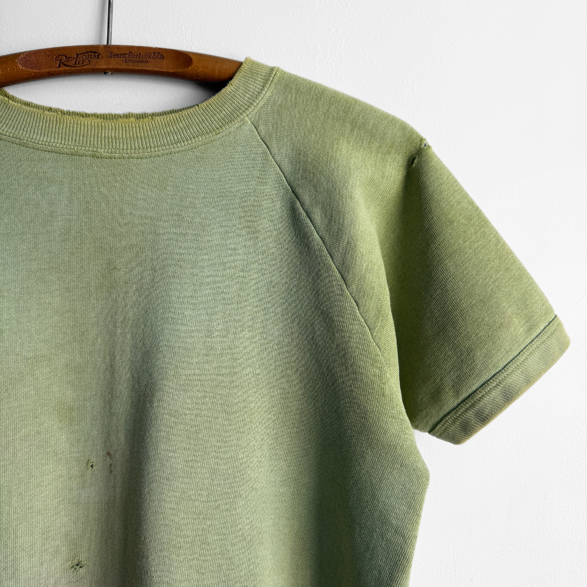 1960s Faded Green Short Sleeve Sweatshirt