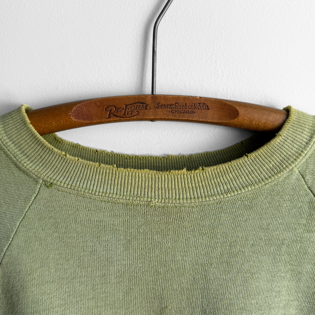 1960s Faded Green Short Sleeve Sweatshirt