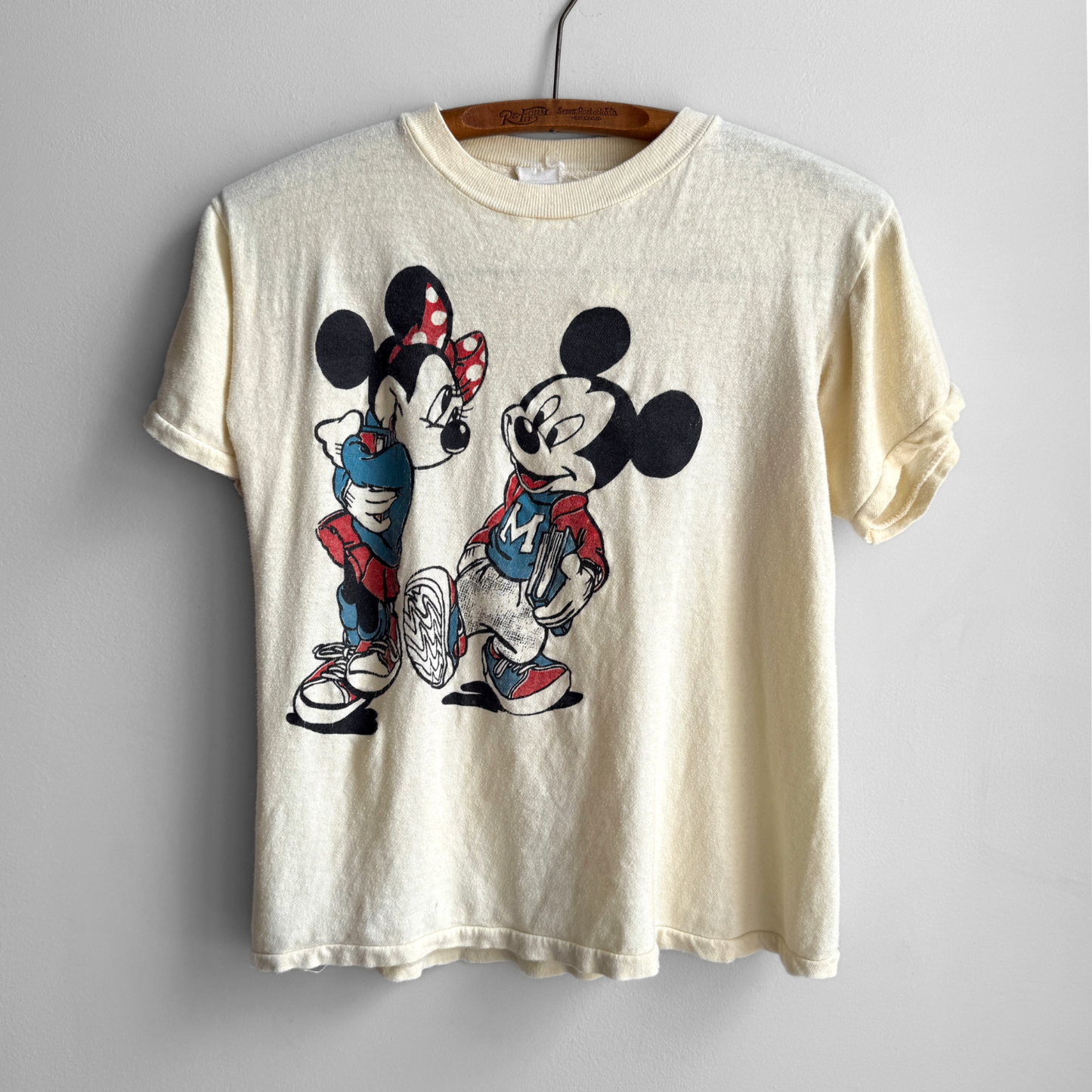 1980s Mickey & Minnie Mouse University Students Tee