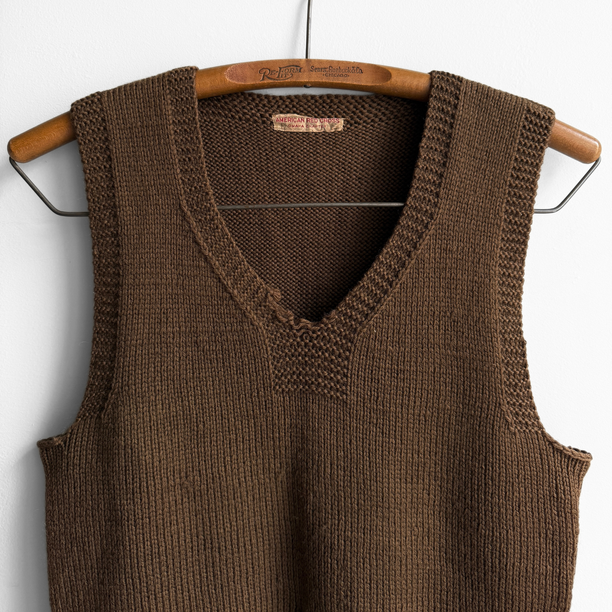1940s American Red Cross Wool Knit Vest