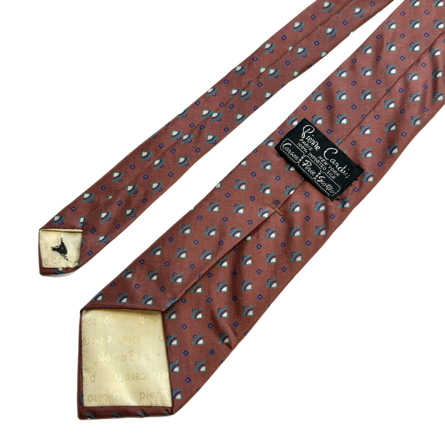 1970s Brown Geometric Print Tie