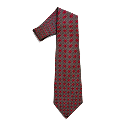 1970s Red Geometric Print Tie