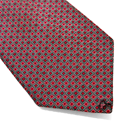 1970s Red Geometric Print Tie