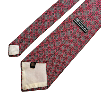 1970s Red Geometric Print Tie