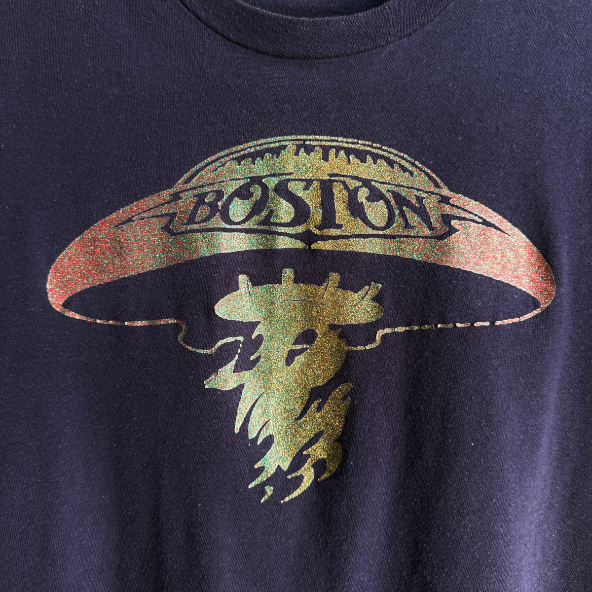 1976 Boston Self Titled Album Glitter Tee