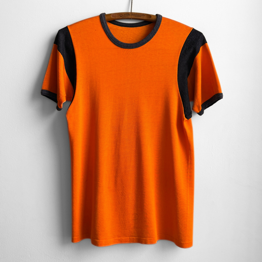 1960s Orange & Black Durene Jersey Tee