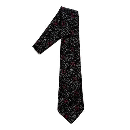 1950s Black & Red Dot Print Silk Tie