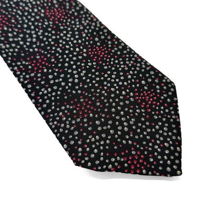 1950s Black & Red Dot Print Silk Tie