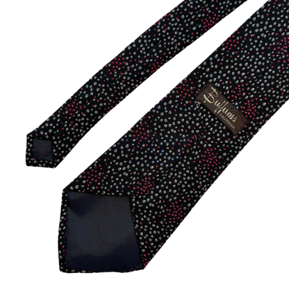 1950s Black & Red Dot Print Silk Tie