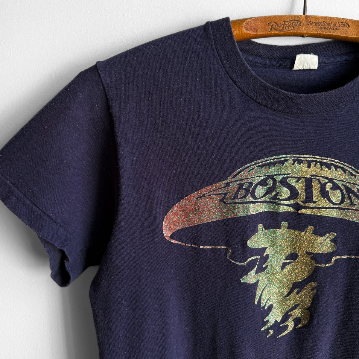 1976 Boston Self Titled Album Glitter Tee