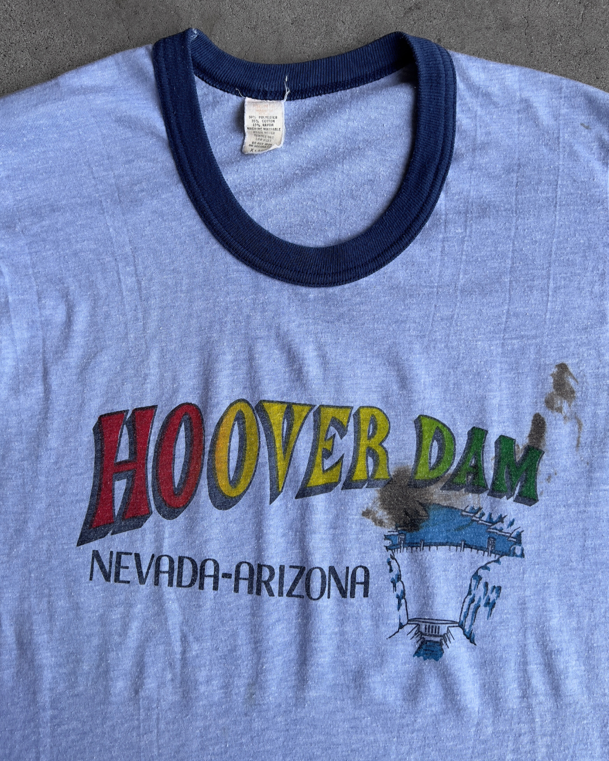 Vintage 1970s Hoover Dam Nevada Ringer Tee  - Shop ThreadCount Vintage Co.