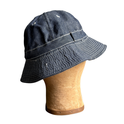1970s Indigo Blue Denim Bucket Hat