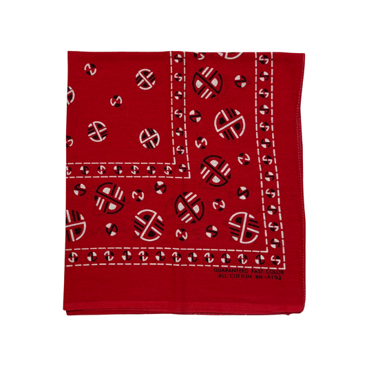 1960s Red Geometric Print Bandana