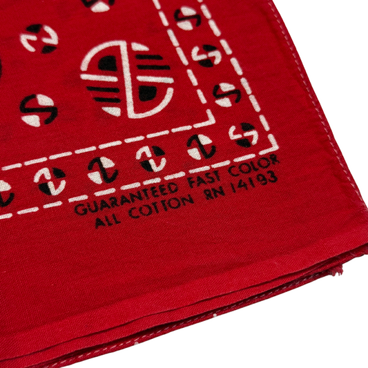 1960s Red Geometric Print Bandana