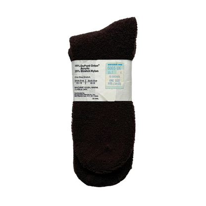 1980s Brown Terry Velour Crew Socks