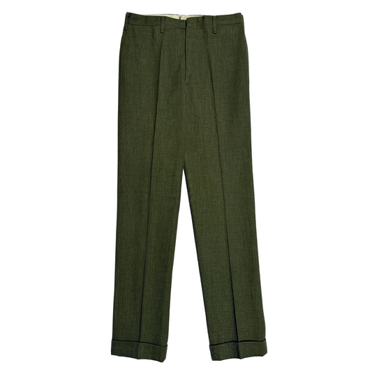 1960s Military Green Whipcord Uniform Dress Pants (28)