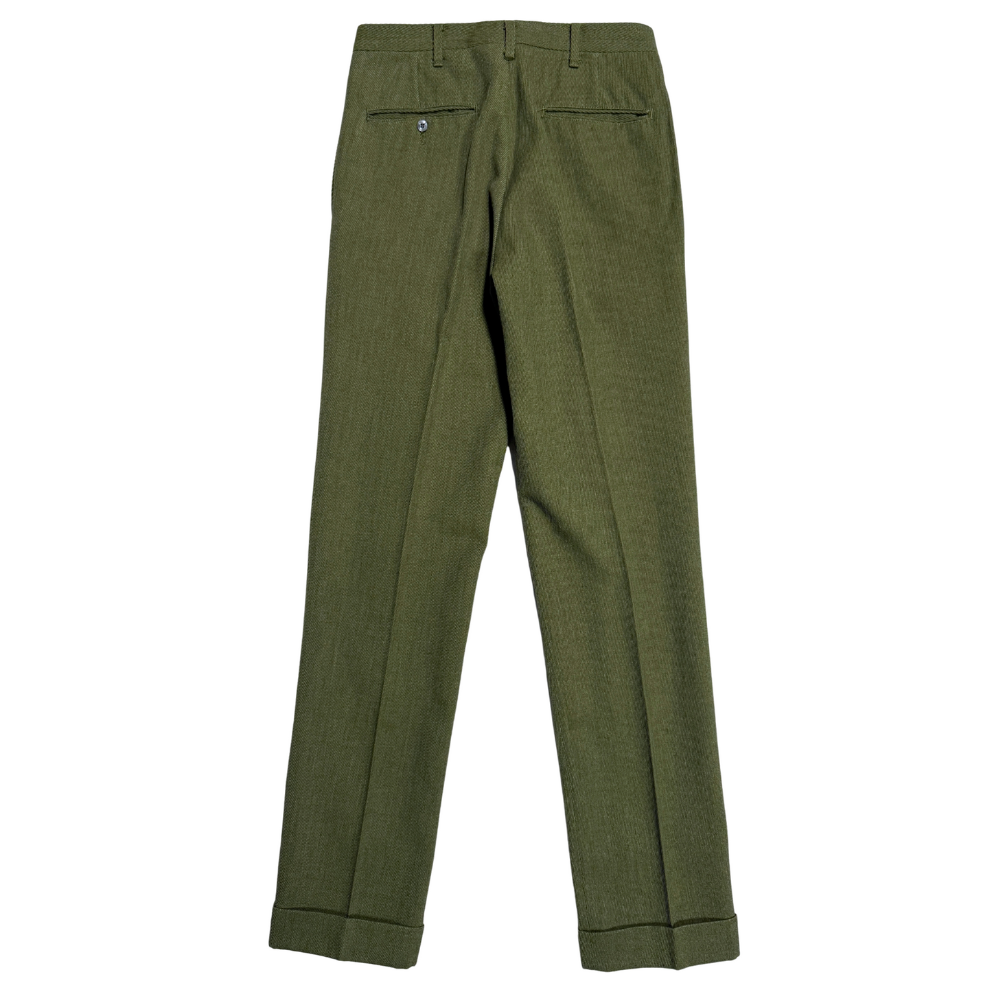 1960s Military Green Whipcord Uniform Dress Pants (28)