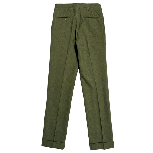 1960s Military Green Whipcord Uniform Dress Pants (28)