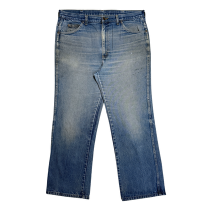 1970s Faded Blue Straight Fit Denim Jeans (36)
