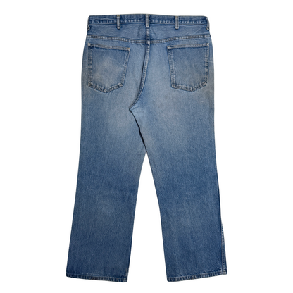 1970s Faded Blue Straight Fit Denim Jeans (36)