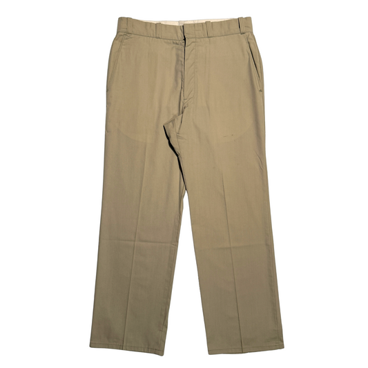 1970s Tan Perma-Prest Chino Work Pants (33)
