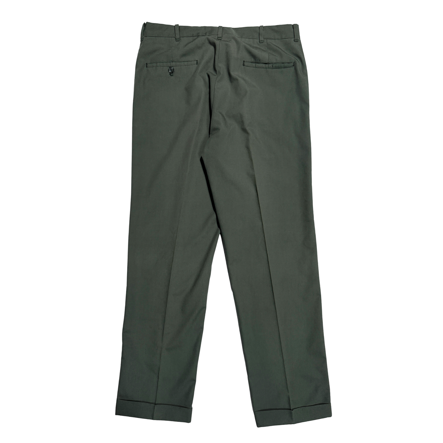 1970s Green Permanent Press Chino Work Pants (31)