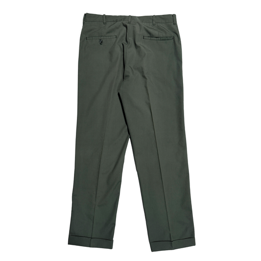 1970s Green Permanent Press Chino Work Pants (31)