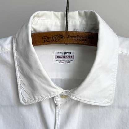 1950s White Kingswide French Cuff Dress Shirt