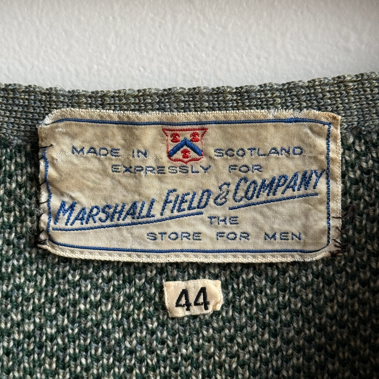 1950s Green Herringbone Knit Sweater Vest