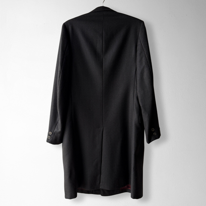 1960s Black Salt & Pepper Chesterfield Overcoat
