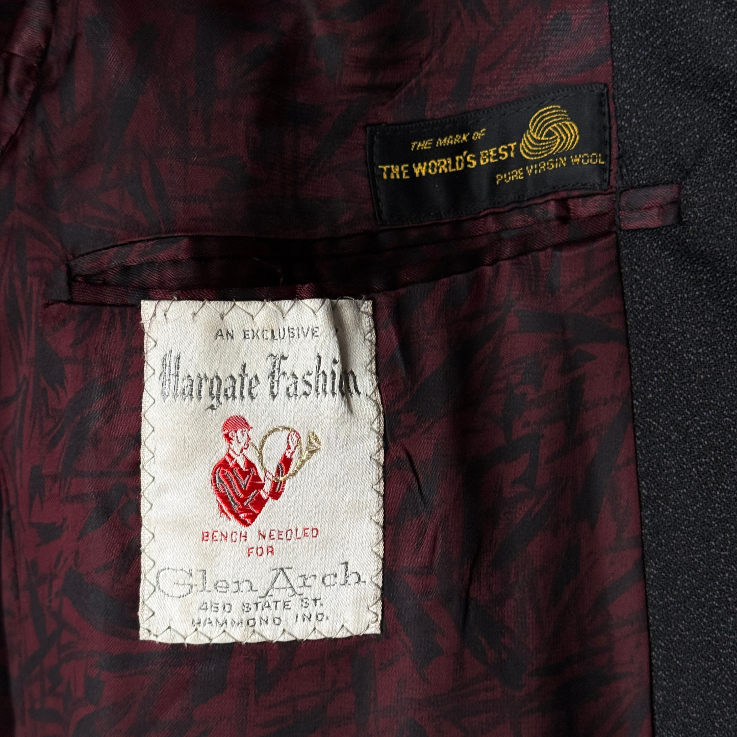 1960s Black Salt & Pepper Chesterfield Overcoat