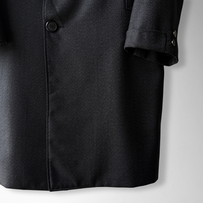 1960s Black Salt & Pepper Chesterfield Overcoat