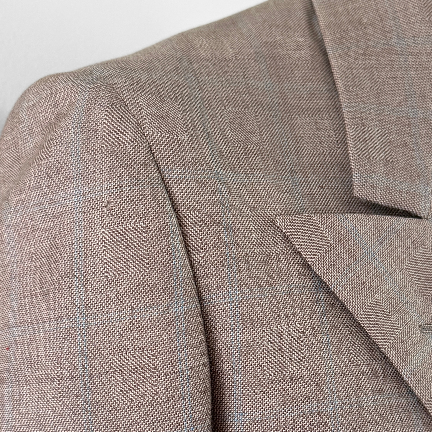 1940s Light Brown Herringbone Wool Double Breasted 2pc Suit