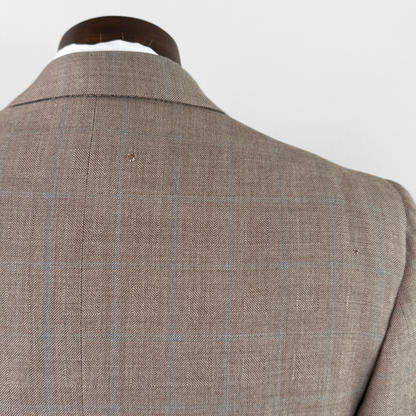 1940s Light Brown Herringbone Wool Double Breasted 2pc Suit