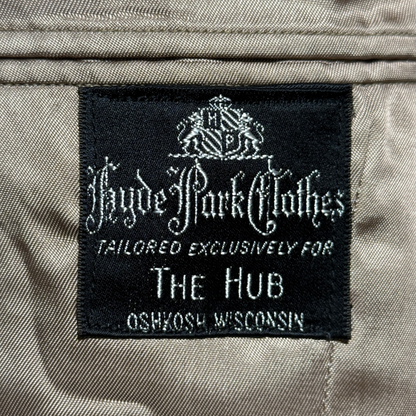 1940s Light Brown Herringbone Wool Double Breasted 2pc Suit