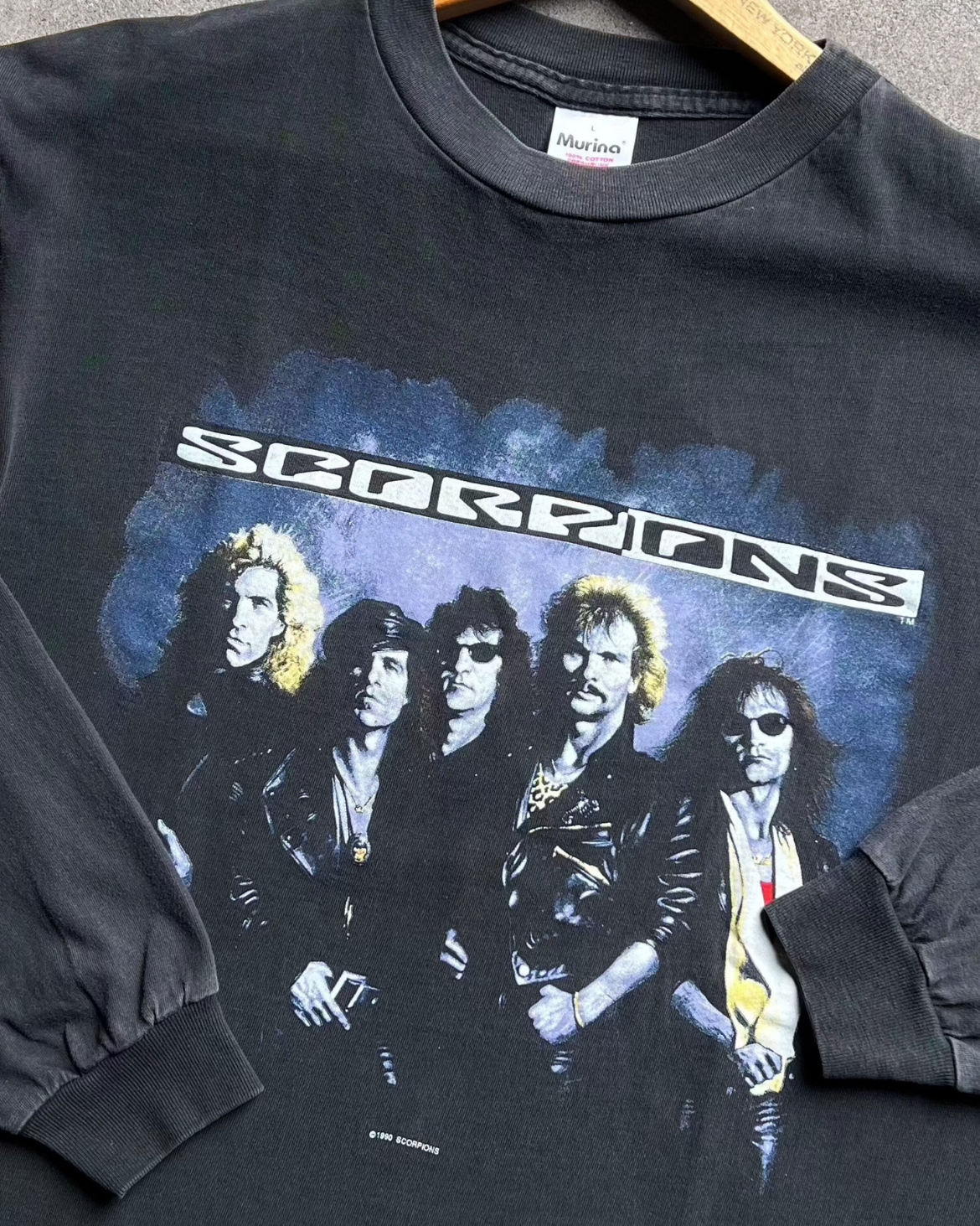 Vintage 1990 Scorpions Crazy World Tour Faded Long Sleeve Tee  - Shop ThreadCount Vintage Co.